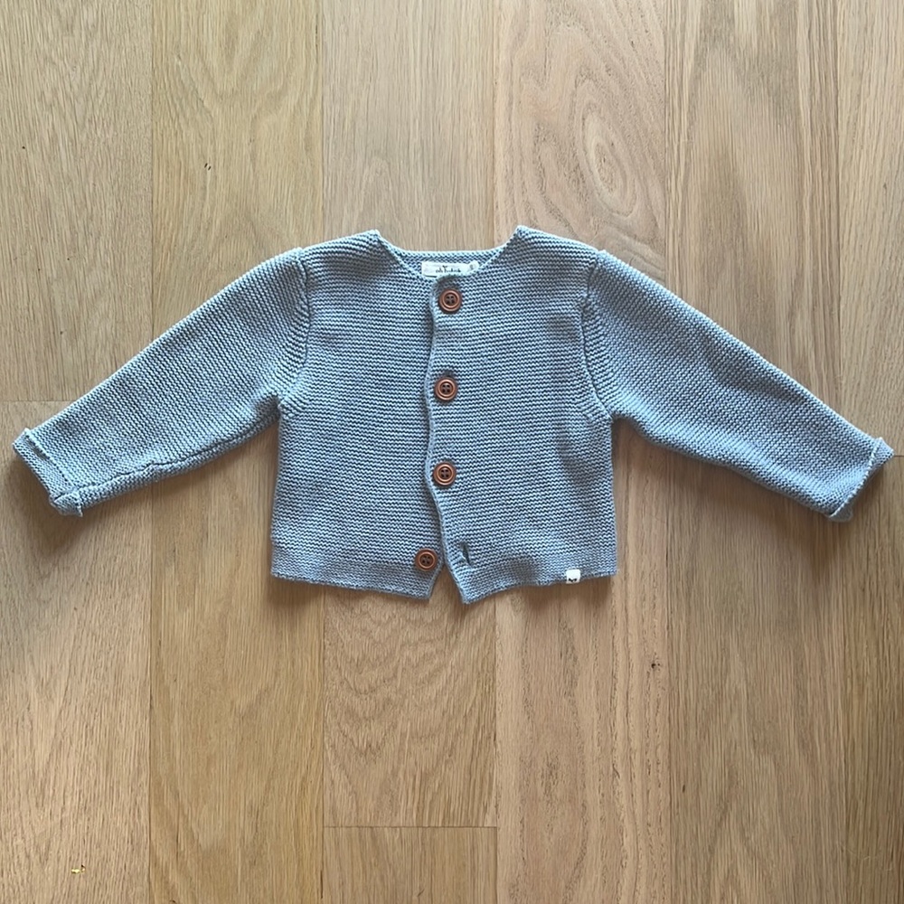 Oh Baby! Heather Blue Boys Sweater 0-6mo